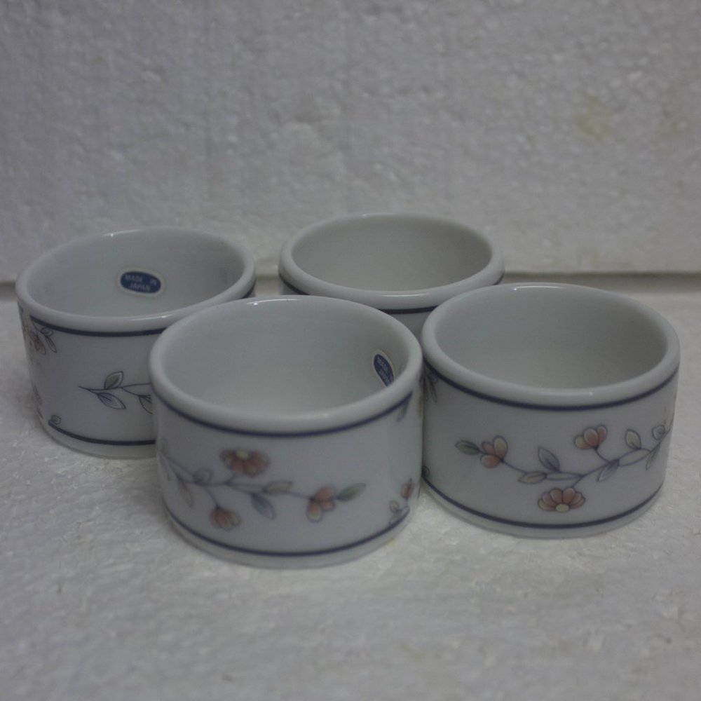 Princess House Porcelain Napkin Rings Heritage Blossom Original Box Set of 4